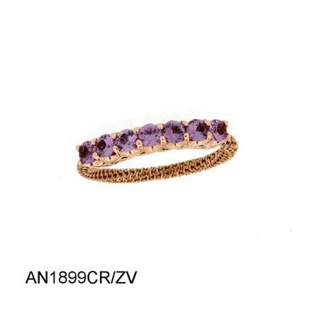 TWIST RAINBOW ANELLO AUTOREGOLANTE GIOVANNI FERRARIS ROSA E ZAFFIRI VIOLA Ref. AN1899CR/ZV