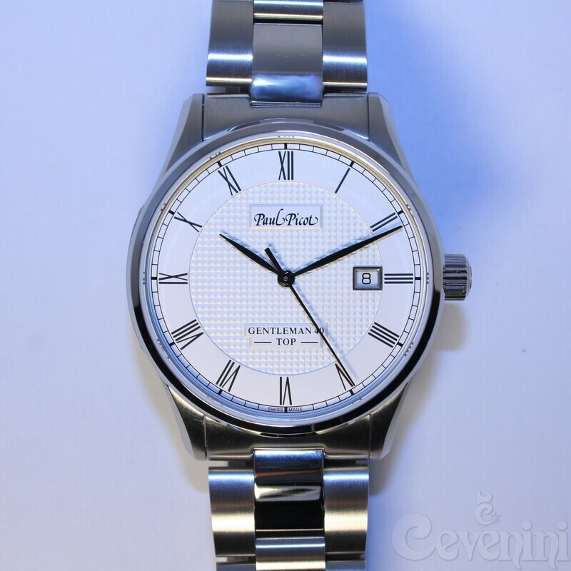 PAUL PICOT GENTLEMAN TOP "COLLO DI CIGNO" DATE 40 mm Automatic White Dial Limited Edition 4304S-7610/BN