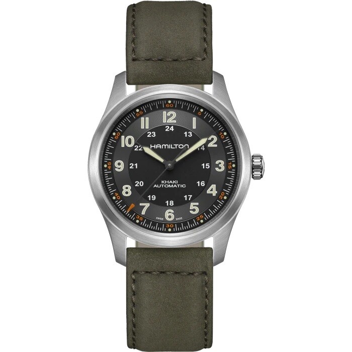 HAMILTON KHAKI FIELD TITANIUM AUTO 38MM QUADRANTE NERO  H70205830