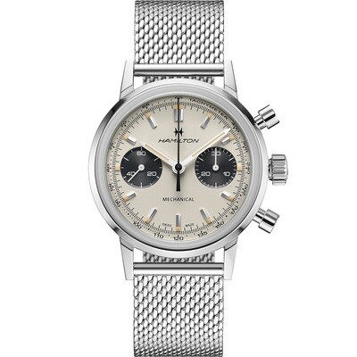 HAMILTON AMERICAN CLASSIC INTRA-MATIC CHRONOGRAPH H HAND WINDING 40MM MAGLIA MILANO MESH H38429110