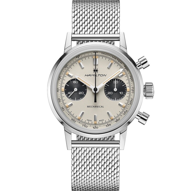 HAMILTON AMERICAN CLASSIC INTRA-MATIC CHRONOGRAPH H HAND WINDING 40MM MAGLIA MILANO MESH H38429110