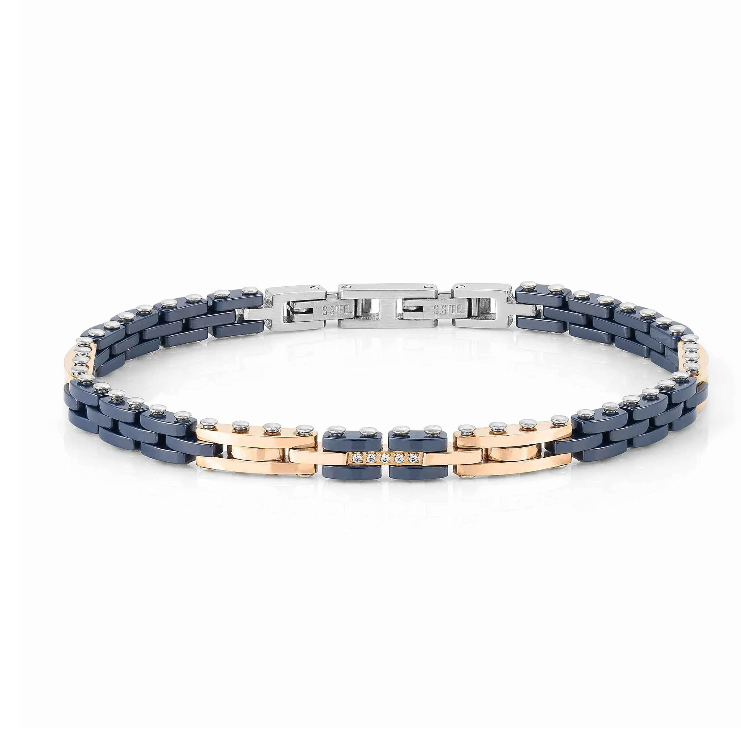 NOMINATION BRACCIALE STRONG CON PIETRE Bracciale in acciaio da uomo con colorazione 028302 005