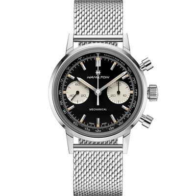HAMILTON AMERICAN CLASSIC INTRA-MATIC CHRONOGRAPH H HAND WINDING 40MM MAGLIA MILANO MESH H38429130