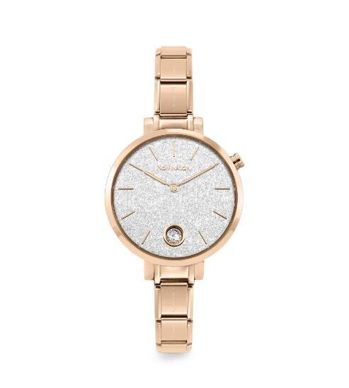 NOMINATION OROLOGIO COMPOSABLE ORO ROSA CON GLITTER E PIETRA COLLECTION TIME Orologio Composable con Glitter Argento e Oro Rosa 076034 023
