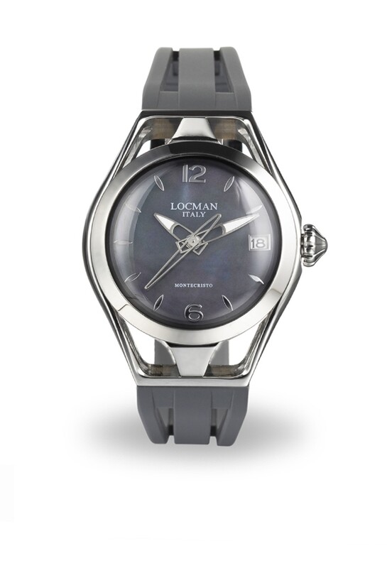LOCMAN MONTECRISTO LADY 36MM BIANCO CINTURINO GOMMA GRIGIO 0526A15A-00MANKSA