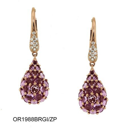 ORECCHINI GIOVANNI FERRARIS FRAGRANZE ORO ROSA DIAMANTI E ZAFFIRI ROSA Ref. OR1988BRGI/ZP