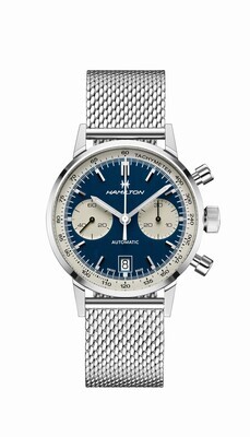 HAMILTON INTRA-MATIC CHRONO AUTO MAGLIA MILANO QUANDRANTE BLU 40MM H38416141