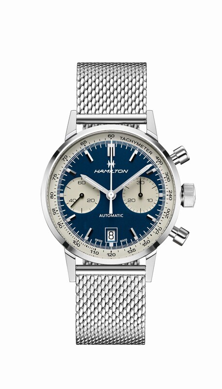 HAMILTON INTRA-MATIC CHRONO AUTO MAGLIA MILANO QUANDRANTE BLU 40MM H38416141