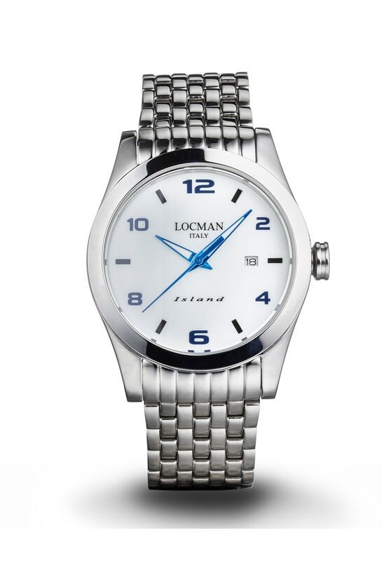 LOCMAN ISLAND SOLOTEMPO UOMO BIANCO BRACCIALE ACCIAIO 40MM 0613A08S-00WHBLB0