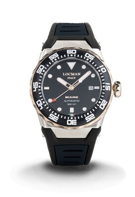 LOCMAN MARE 300 MT DIVER QUADRANTE NERO PVD ROSE GOLD CINTURINO SILICONE NERO 0559M01R-0RBKRGSK2