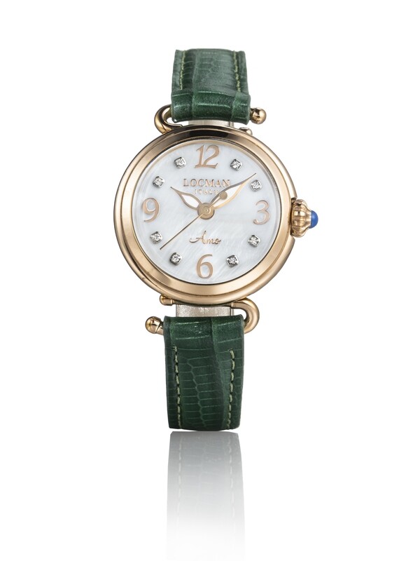 LOCMAN AMO - OROLOGIO DONNA SOLO TEMPO AL QUARZO PVD ROSE' QUADRANTE BIANCO MADREPERLA CON DIAMANTI 0701R14D-RGMWIDPD