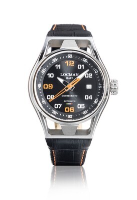 LOCMAN MONTECRISTO AUTOMATIC SWISS MOVEMENT NERO E ARANCIONE 0537A01S-00BKORPKO