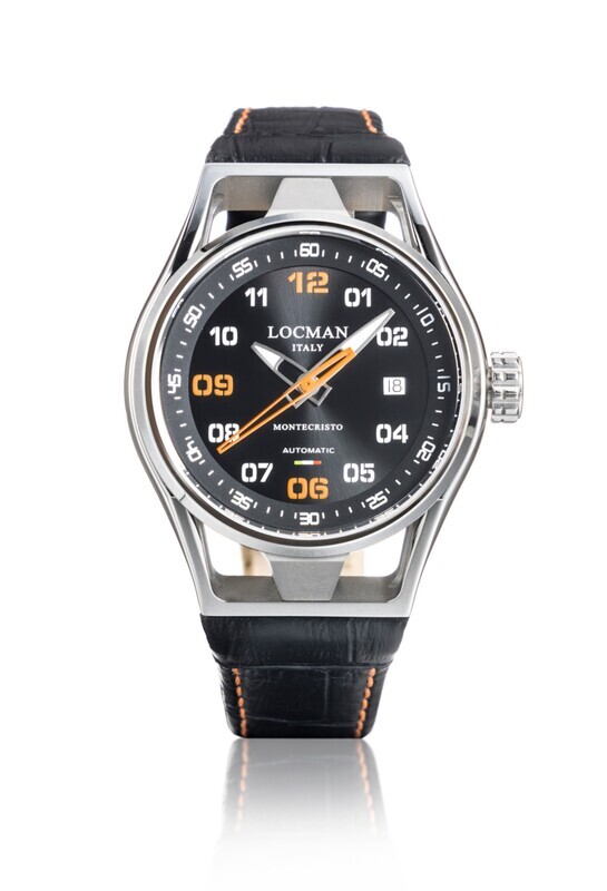 LOCMAN MONTECRISTO AUTOMATIC SWISS MOVEMENT NERO E ARANCIONE 0537A01S-00BKORPKO