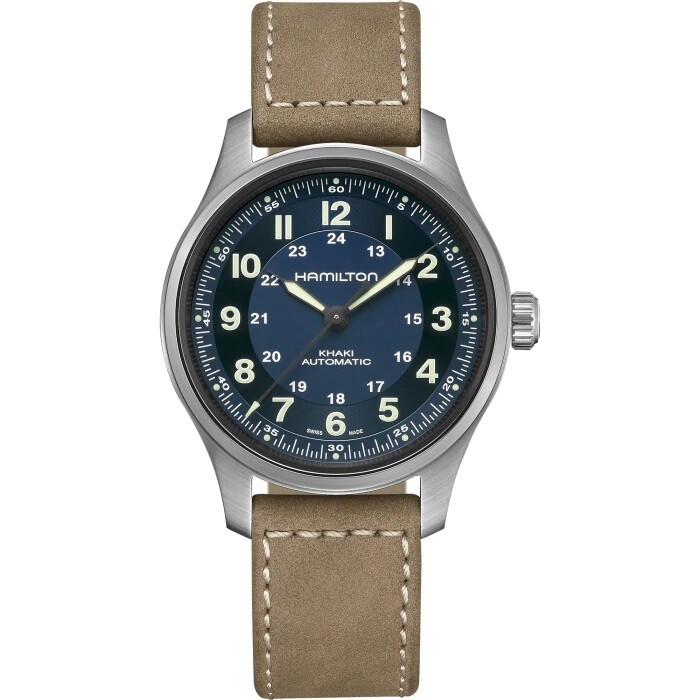 HAMILTON KHAKI FIELD TITANIUM AUTO 42MM QUADRANTE BLU H70545540