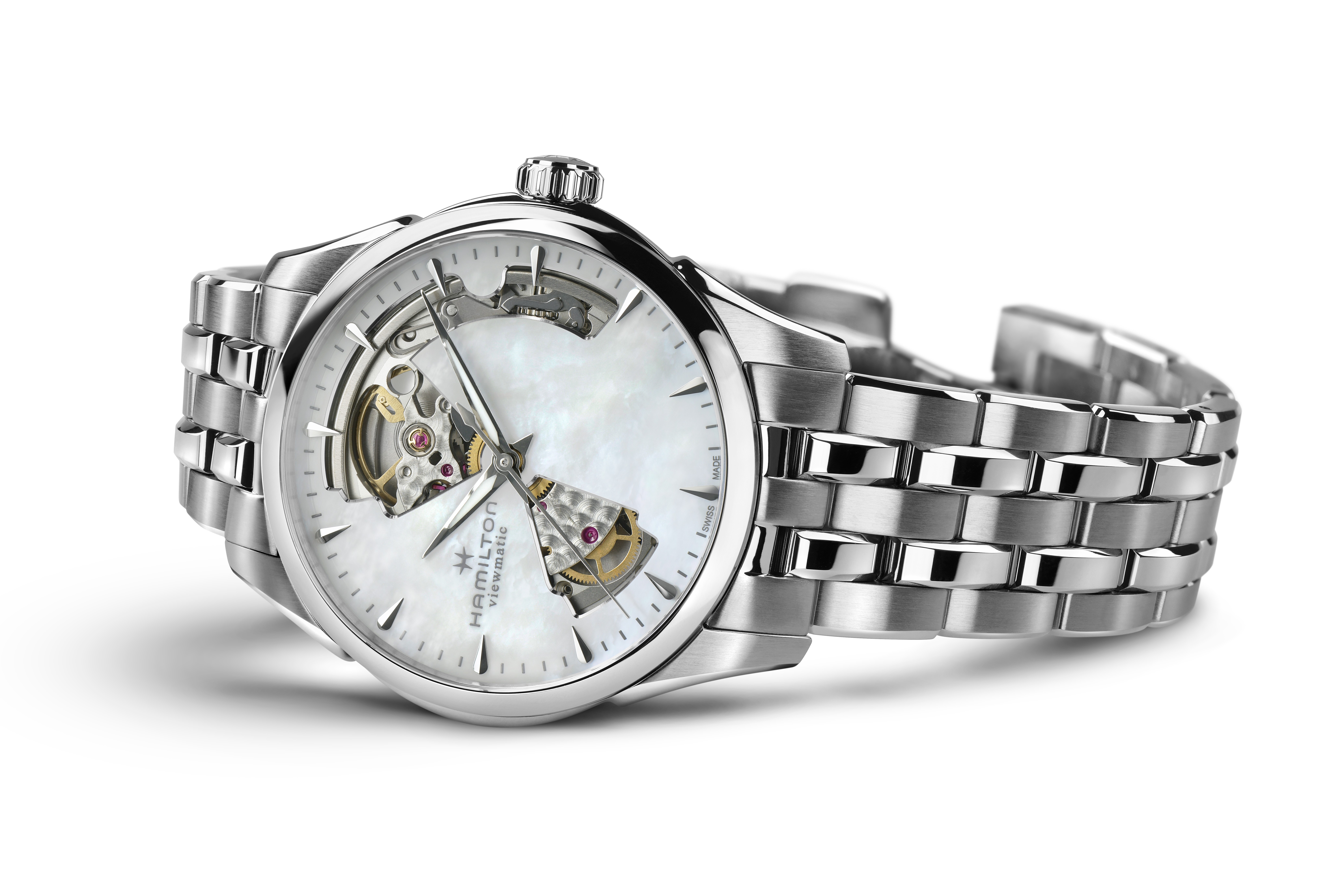 HAMILTON JAZZMASTER OPEN HEART LADY AUTO MADREPERLA 36MM H32215190