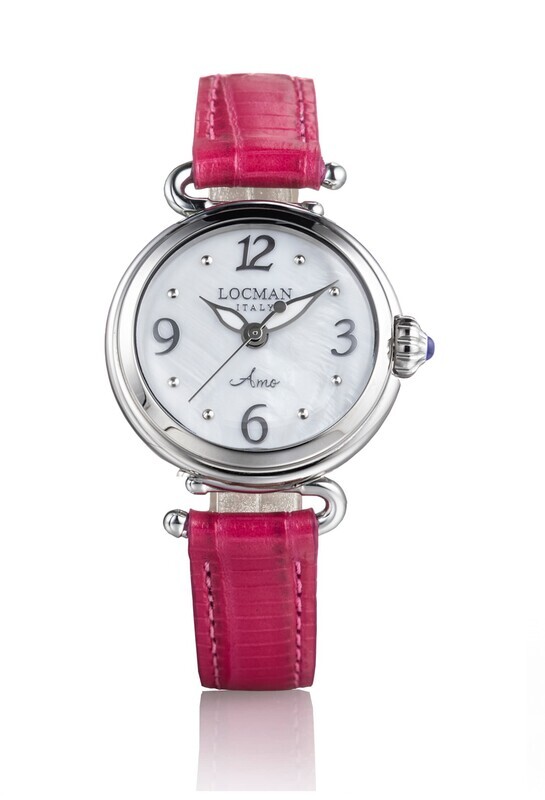 LOCMAN AMO - OROLOGIO DONNA SOLO TEMPO AL QUARZO QUADRANTE BIANCO MADREPERLA CINTURINO FUXIA 0701A14A-00MWNKPF