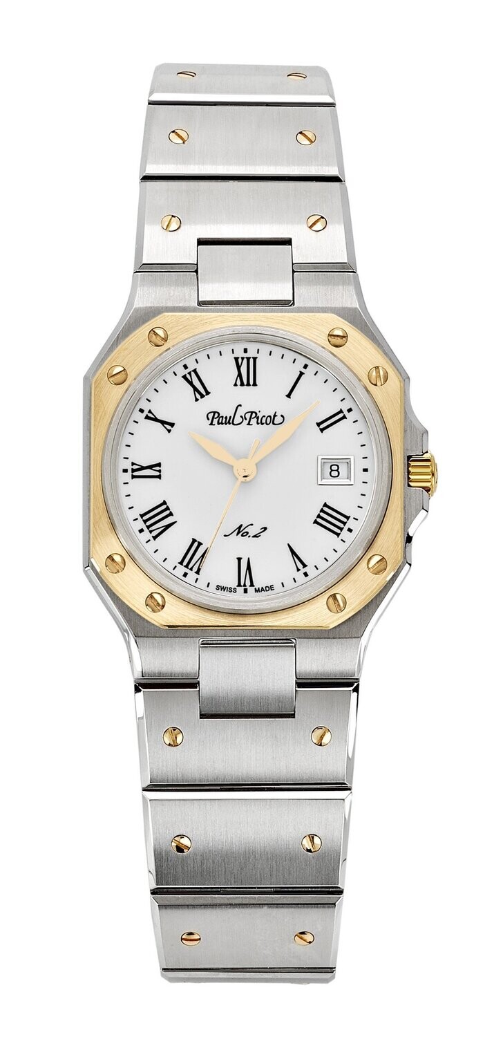 PAUL PICOT MEDITERRANEE No.2 GOLD 18Kt AND STAINLESS STEEL 30mm 8100SRG-110
