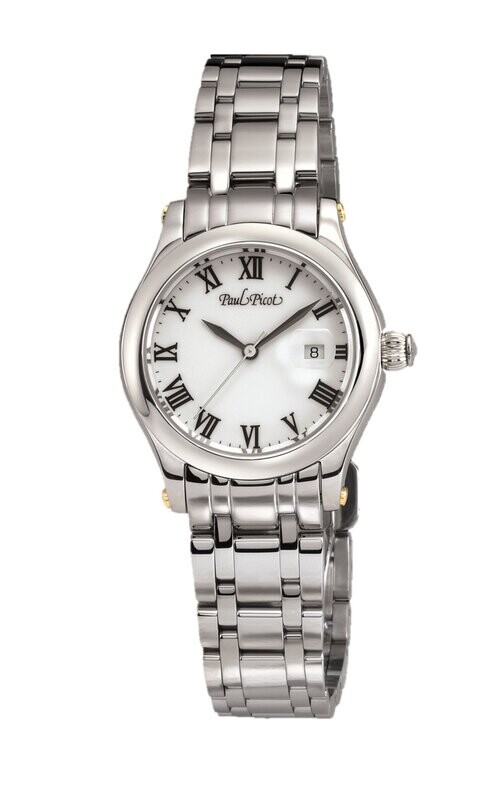 PAUL PICOT SAINT-TROPEZ 33 mm 4 Natural Diamond Steel Bracelet 2693SL-110