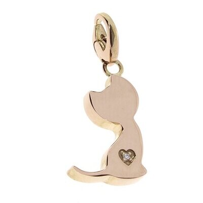 SALVINI CHARMS OF LOVE Ciondolo GATTO in argento rosa con diamante 20077081
