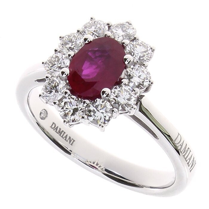 DAMIANI TIMELESS ANELLO ORO BIANCO RUBINO E DIAMANTI 20095783