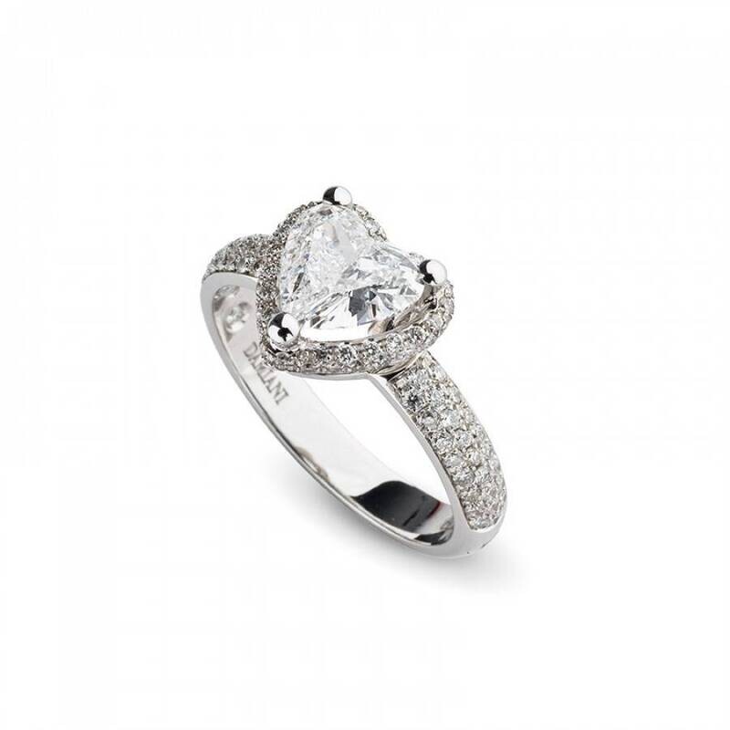 MINOU FULL PAVE DAMIANI FORM CUORE ANELLO ORO BIANCO E DIAMANTI CT 0.84 81095657