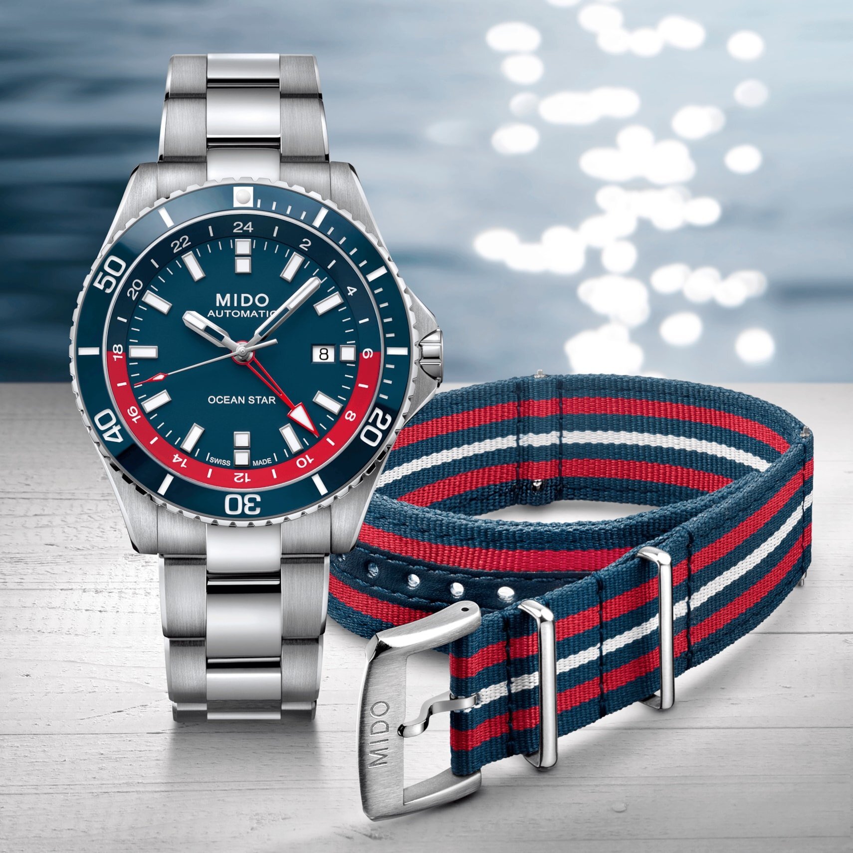 MIDO OCEAN STAR GMT EDIZIONE SPECIALE (1 CINTURINO EXTRA) M0266291104100