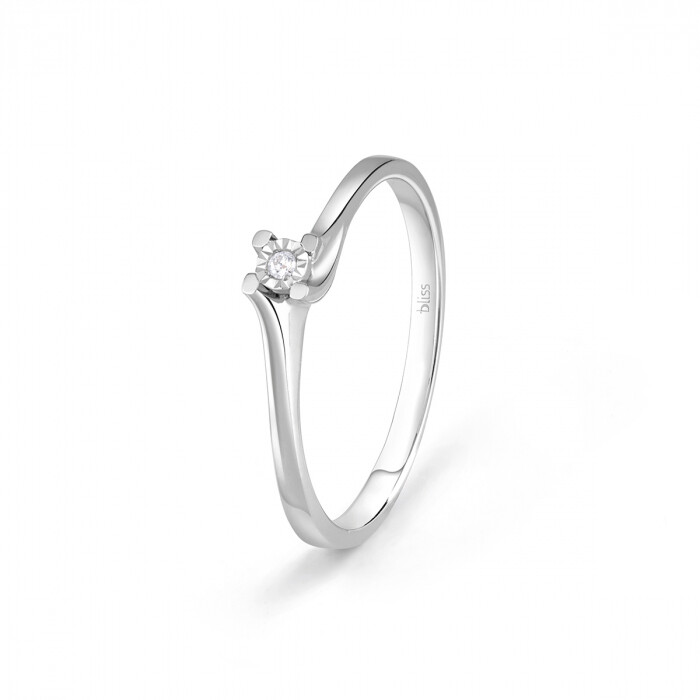 ANELLO BLISS RUGIADA SOLITARIO ORO BIANCO CON DIAMANTE TAGLIO BRILLANTE CT.0,01 20069985