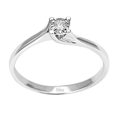 ANELLO BLISS RUGIADA SOLITARIO ORO BIANCO CON DIAMANTI TAGLIO BRILLANTE CT.0,07 20069893
