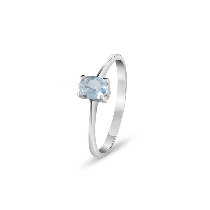 ANELLO BLISS STEPHANIE ORO BIANCO E ACQUAMARINA TAGLIO OVALE 20093001