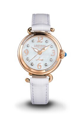 LOCMAN AMO - OROLOGIO DONNA SOLO TEMPO AL QUARZO PVD ROSE' DIAMANTI QUADRANTE BIANCO MADREPERLA 0701D14D-RDMWIDPW