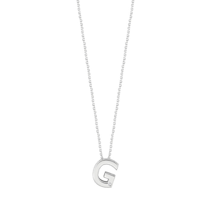 BLISS LETTERA INIZIALE G COLLIERINO ORO BIANCO 9KT CON DIAMANTE TAGLIO BRILLANTE 20090540