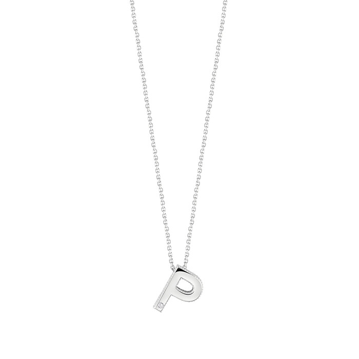 BLISS LETTERA INIZIALE P COLLIERINO ORO BIANCO 9KT CON DIAMANTE TAGLIO BRILLANTE 20090549