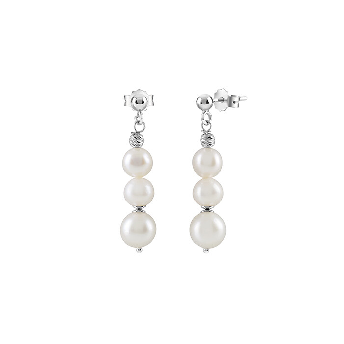 ORECCHINI BLISS PERLE IN ORO BIANCO PENDENTI 20092892