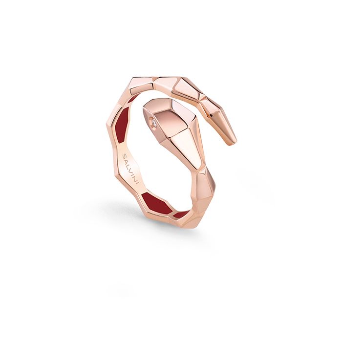 SALVINI EVA ANELLO A SERPENTE ORO ROSA E DIAMANTE 20101901