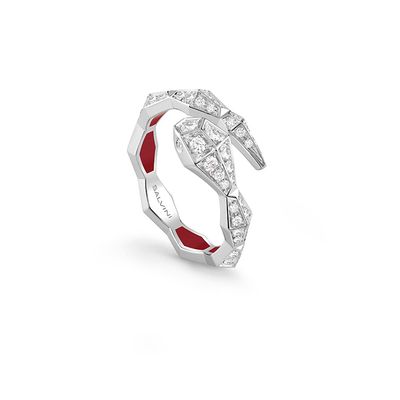 SALVINI EVA ANELLO A SERPENTE ORO BIANCO E DIAMANTI FULL PAVE' 20101924