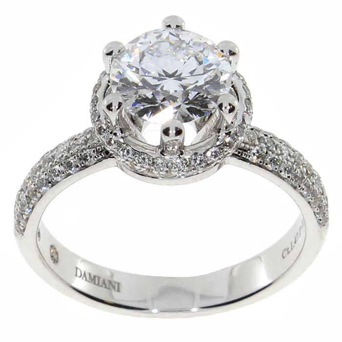 MINOU FULL PAVE DAMIANI *OCCASIONE* SOLITARIO ORO BIANCO E DIAMANTI CERTIFICATO GIA 81095652