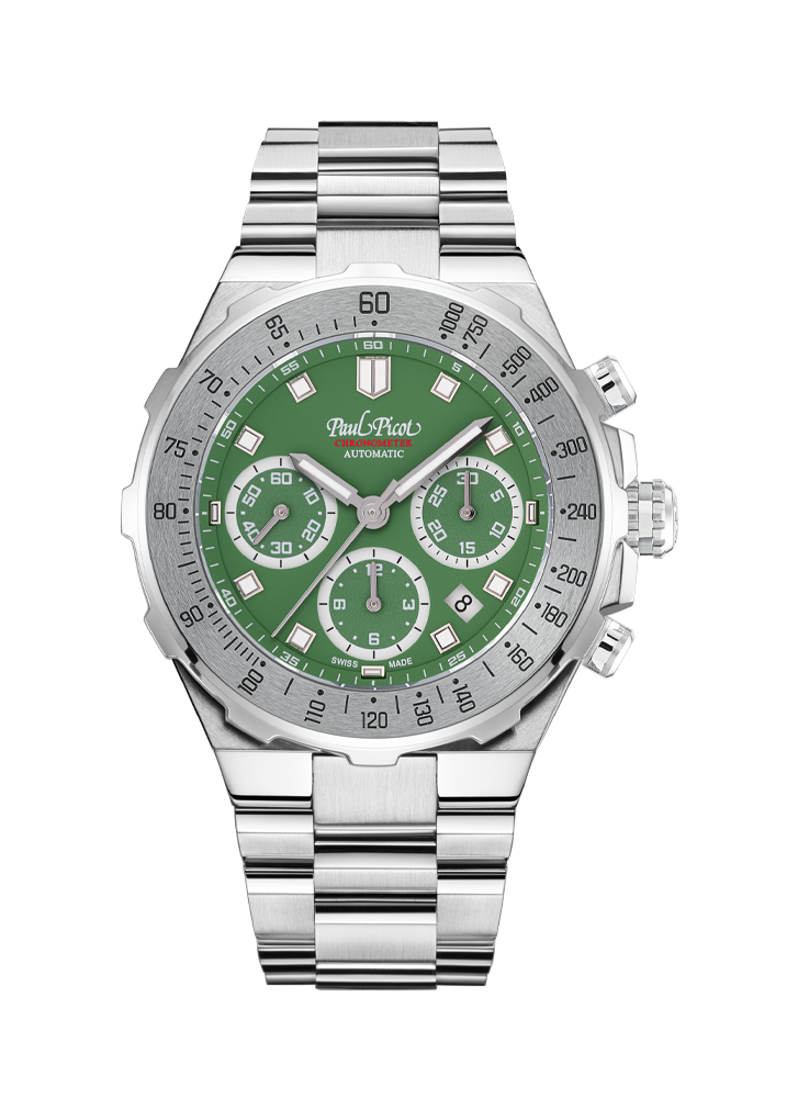PAUL PICOT YACHTMAN TACHYMETER AUTOMATIC CHRONO 42.5mm P1253.SG.TU.6614.4000