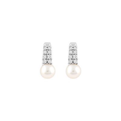 ORECCHINI BLISS PERLE E DIAMANTI ORO BIANCO RUGIADA 7/7.5mm 20106580