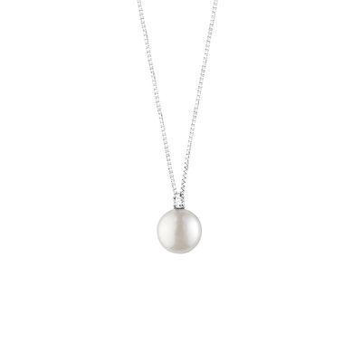 COLLIERINO BLISS PERLA E DIAMANTE ORO BIANCO PARADISE 7mm 20106371