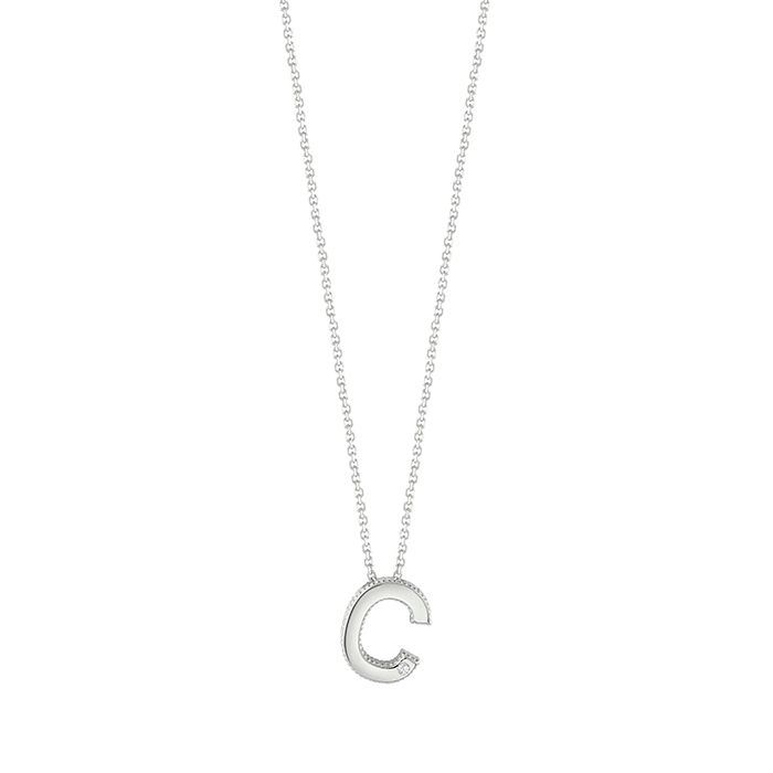 BLISS LETTERA INIZIALE C COLLIERINO ORO BIANCO 9KT CON DIAMANTE TAGLIO BRILLANTE 20090528