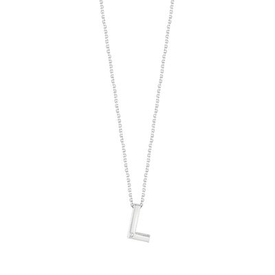 BLISS LETTERA INIZIALE L COLLIERINO ORO BIANCO 9KT CON DIAMANTE TAGLIO BRILLANTE 20090545