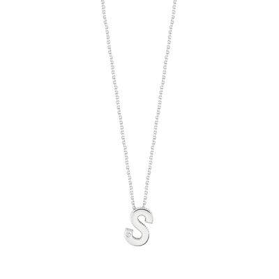 BLISS LETTERA INIZIALE S COLLIERINO ORO BIANCO 9KT CON DIAMANTE TAGLIO BRILLANTE 20090552