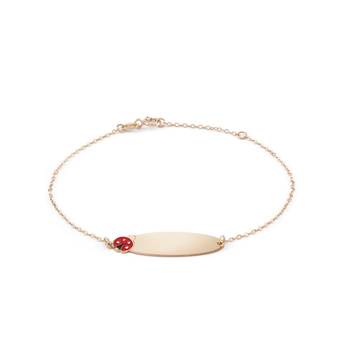 BLISS MY BABY BRACCIALE ORO 9KT COCCINELLA PIASTRINA PER INCISIONE GRATUITA 20104830