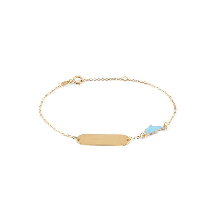 BLISS MY BABY BRACCIALE ORO 9KT DELFINO PIASTRINA PER INCISIONE GRATUITA 20106417