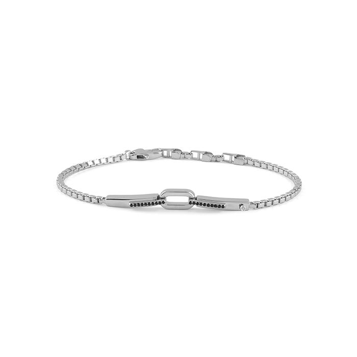 BRACCIALE BLISS VORTICE ARGENTO SPINELLI NERI E DIAMANTE 20104858