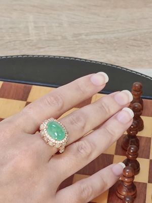 ANELLO GIOVANNI FERRARIS FRAGRANZE ORO ROSA DIAMANTI BIANCHI-BIANCHI MILKY, SMERALDO Ref. AN2048CRWMSM/1 PEZZO UNICO