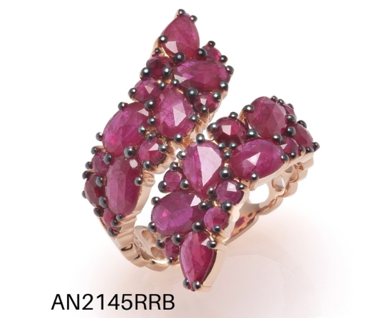 FRAGRANZE ANELLO GIOVANNI FERRARIS ORO ROSA RUBINI Ref. AN2145RRB