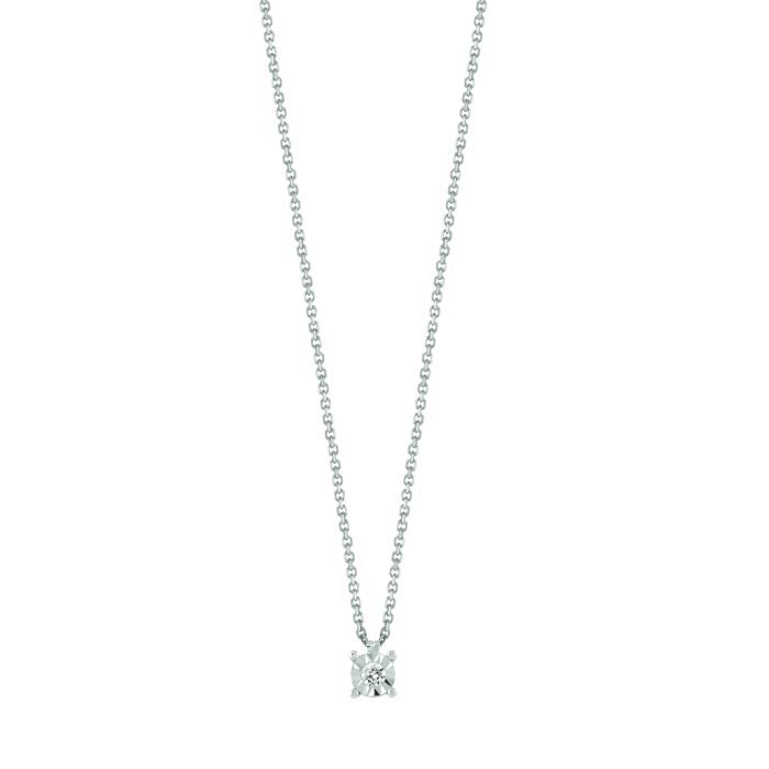 COLLIERINO BLISS RUGIADA PUNTO LUCE ORO BIANCO CON DIAMANTE 20101437