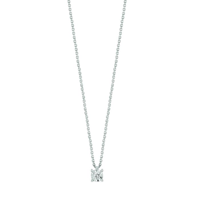 COLLIERINO BLISS RUGIADA PUNTO LUCE ORO BIANCO CON DIAMANTE 20101439