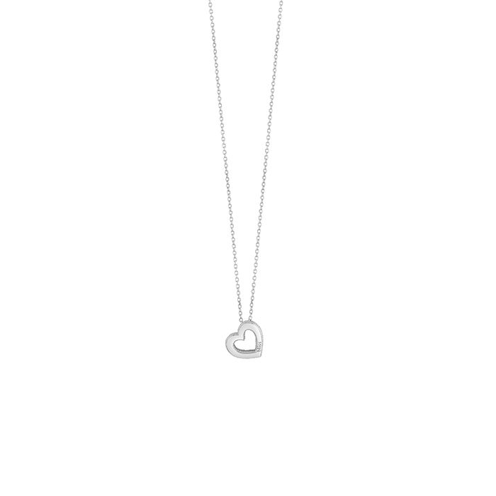 COLLIERINO BLISS JOY CUORE ORO BIANCO 9KT CON DIAMANTE 20091446